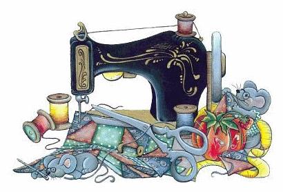 black sewing machine with fabric and scissors