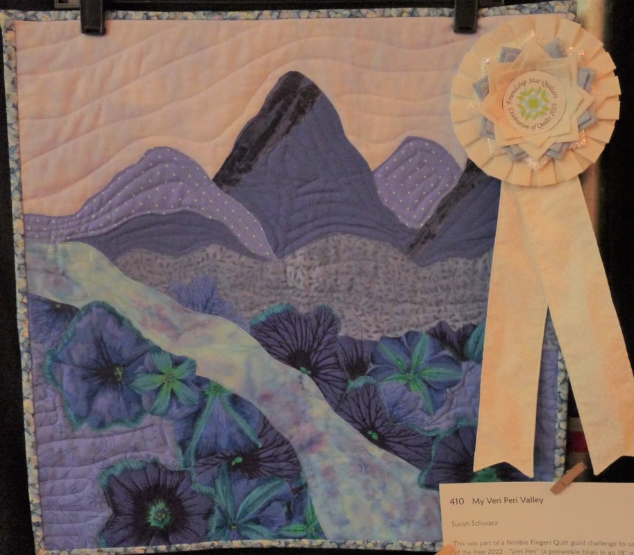 Susan Schwarz: My Very Peri Valley; 3rd Place in Mini Quilts