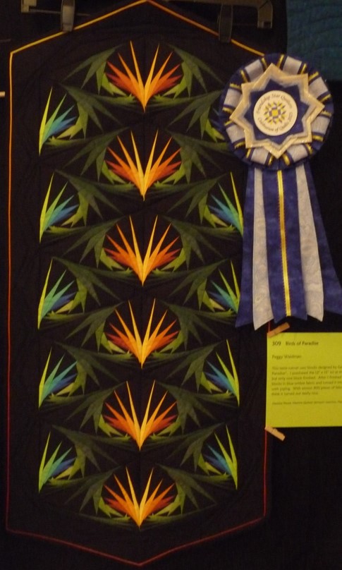 Peggy Weidman: Bird of Paradise; 1st Place in Small Quilts