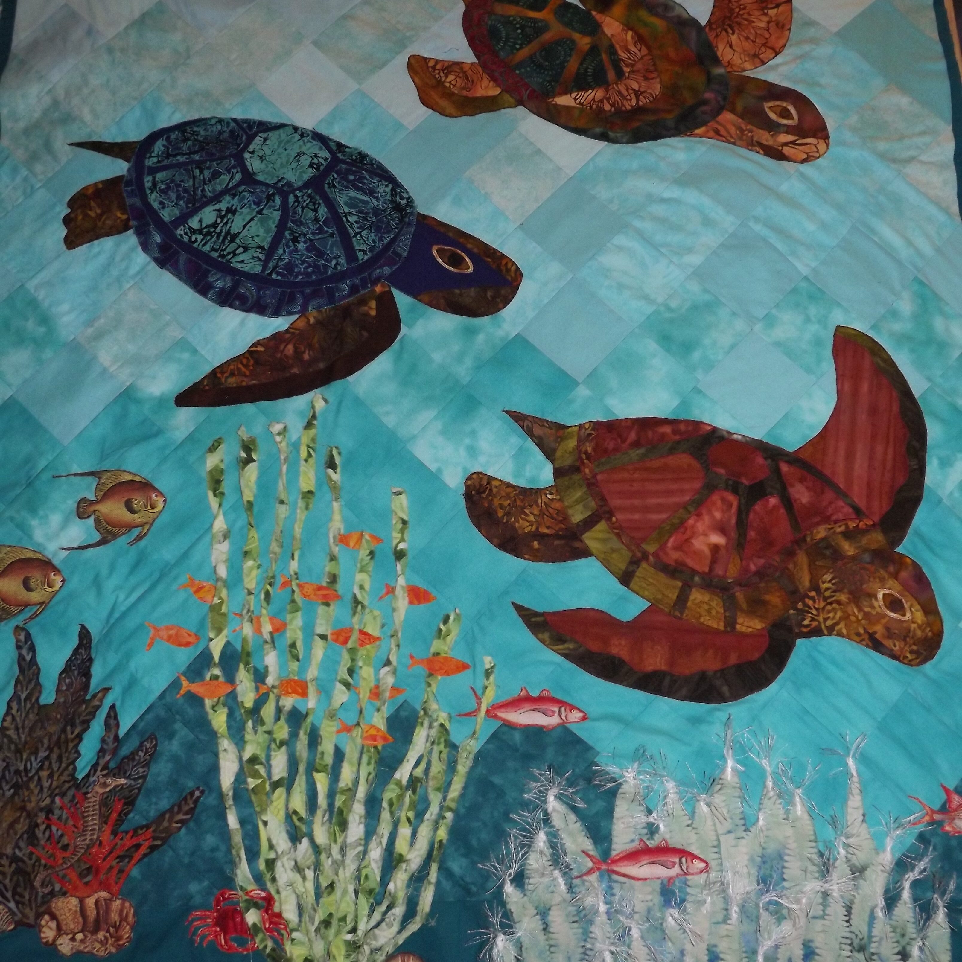 Sea Turtle in Flight by Diana Marshall